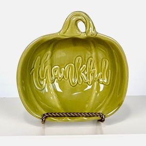 “Thankful” Green Pumpkin Bowl - New!